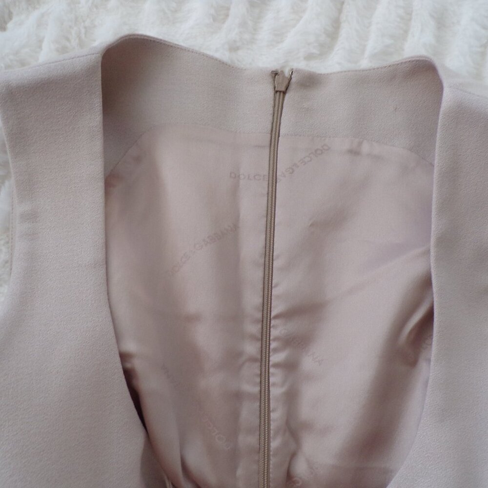 Dolce & Gabbana tan pencil wool sheath dress 46/M - Picture 9 of 11